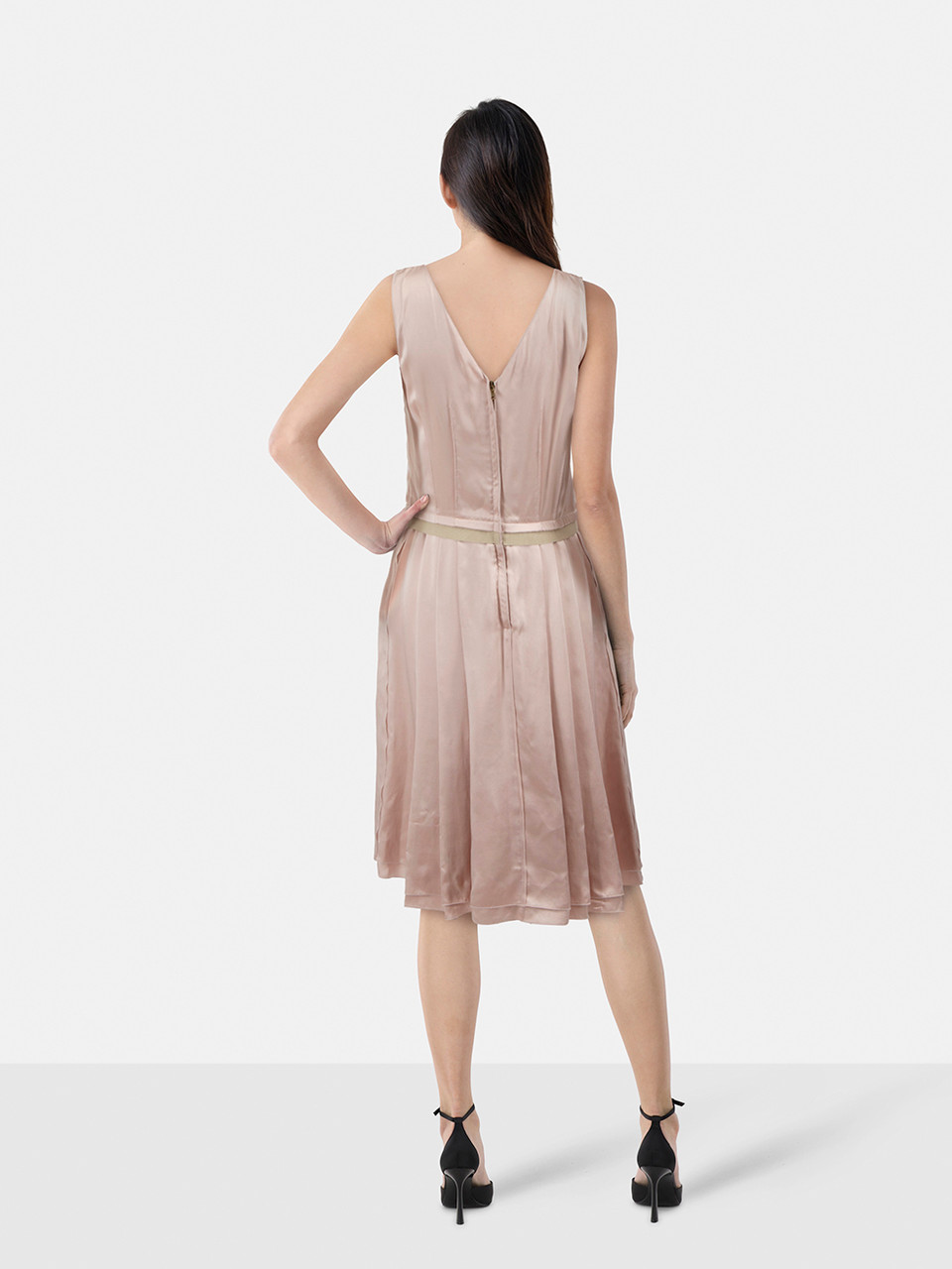 Dolce & Gabbana Pink Pleated Silk Dress