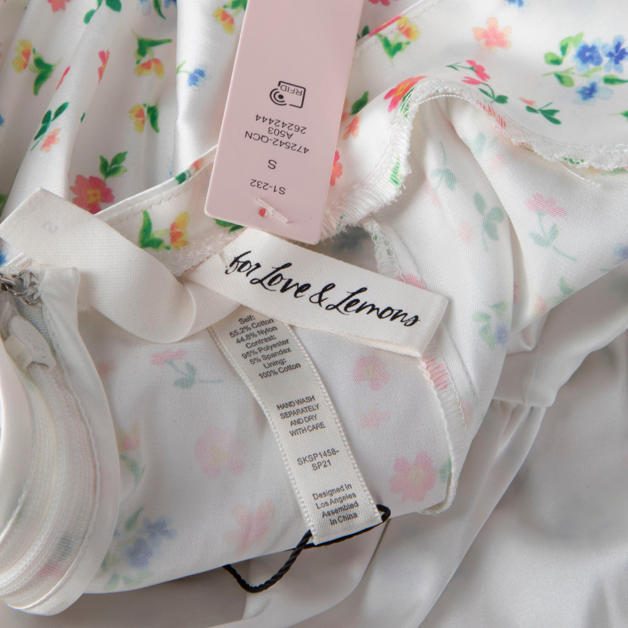 For Love & Lemons Floral Open Back Lucy Mini Dress