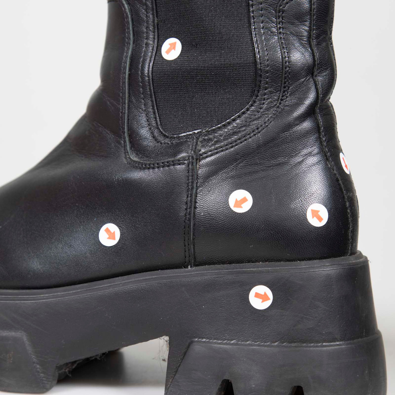 Essentiel Antwerp Black Leather Platform Lug Boots