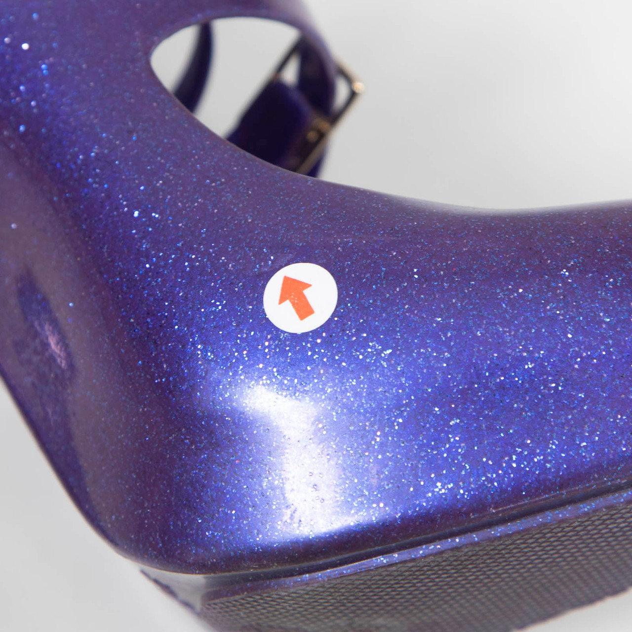 Vivienne Westwood Vivienne Westwood Anglomania + Melissa Purple Glitter Elevated Three Strap Heels