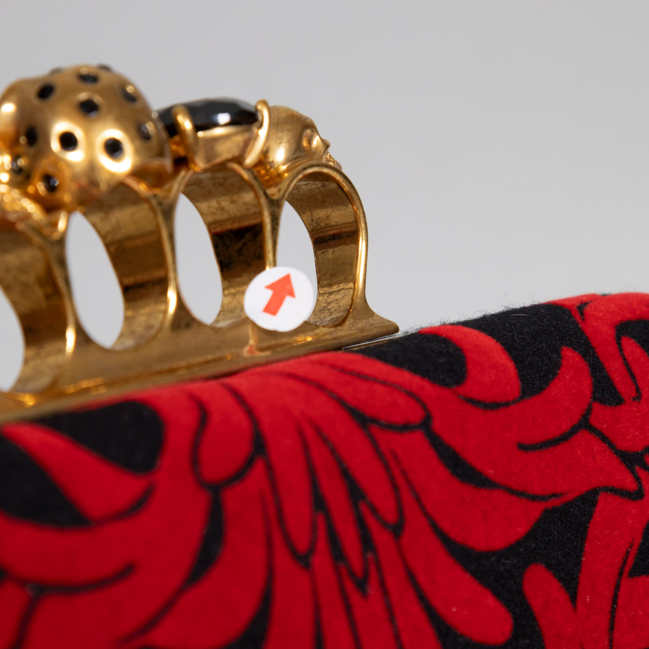 Alexander McQueen Floral Velvet Knuckle Clutch