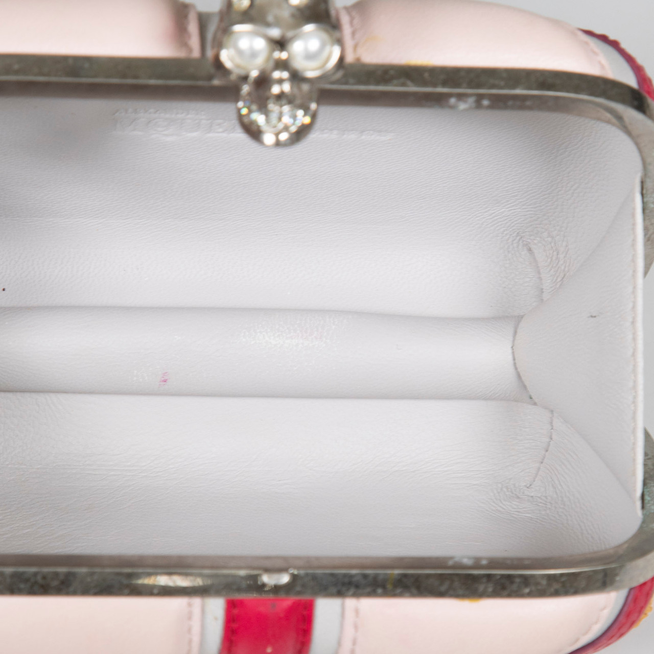 Alexander McQueen Pink Union Jack Skull Clutch