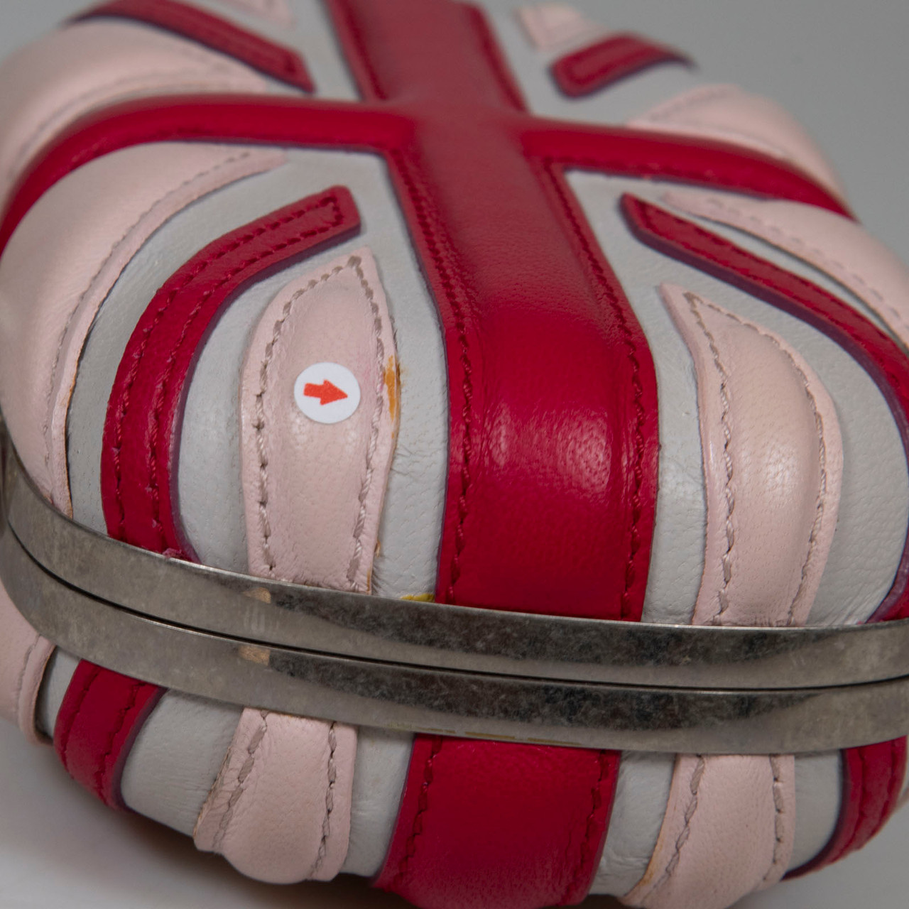 Alexander McQueen Pink Union Jack Skull Clutch