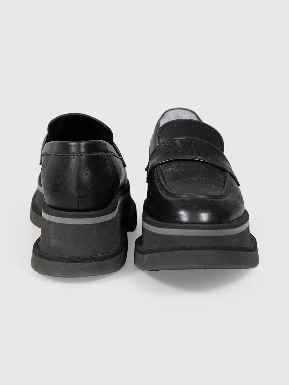 Clergerie Black Platform Leather Loafers