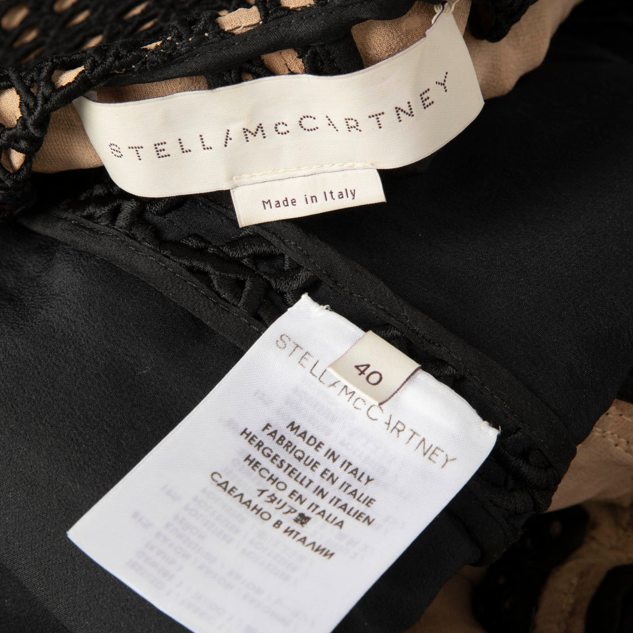 Stella McCartney Black Lace Fringe Trim Dress