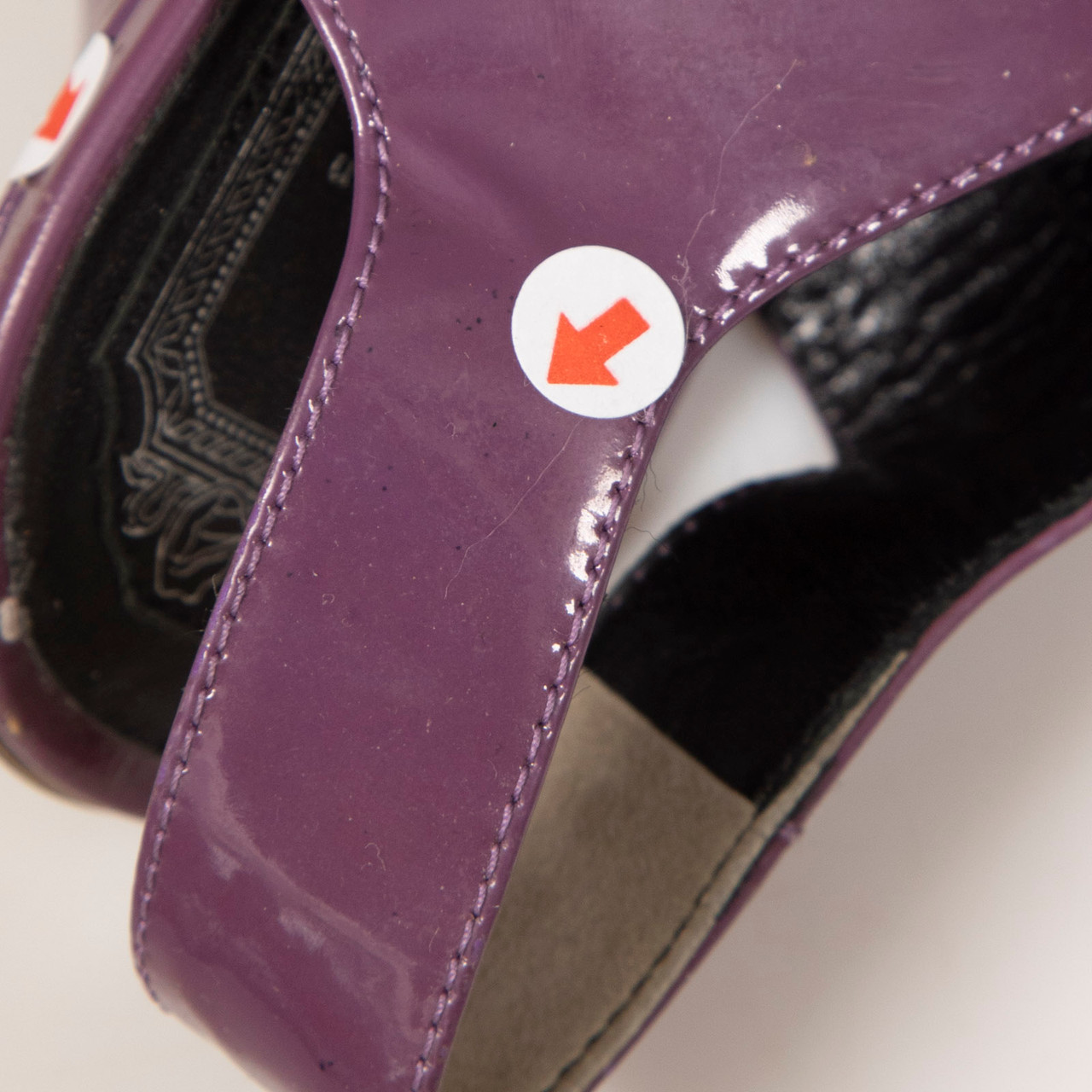 Dior Purple Patent Mesh Panel Slingback Heels