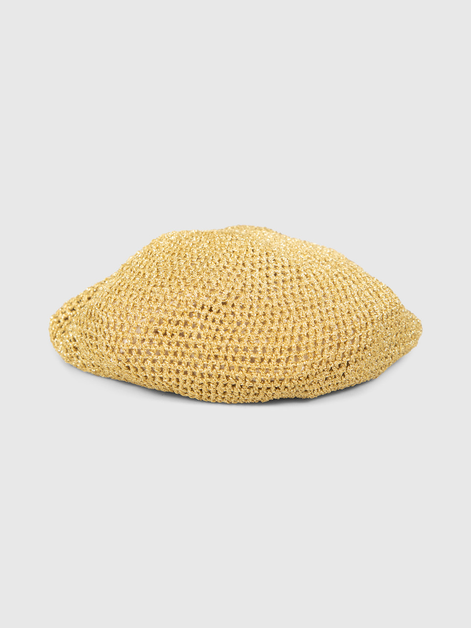Gucci Gold Metallic Knitted Beret