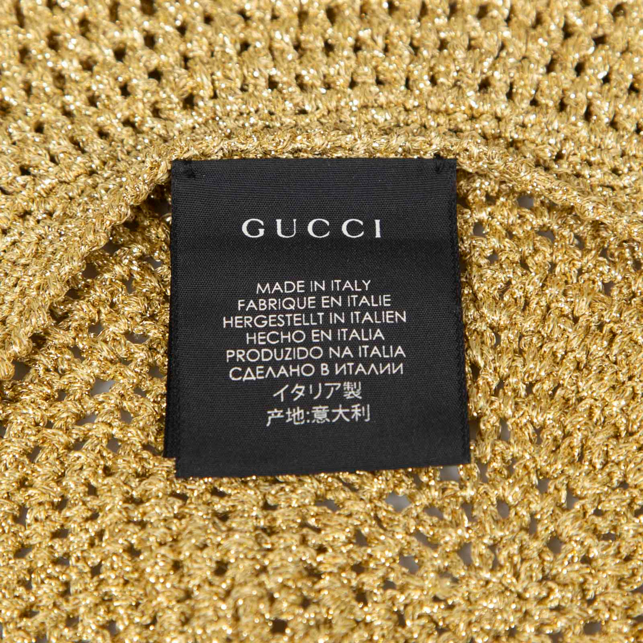 Gucci Gold Metallic Knitted Beret