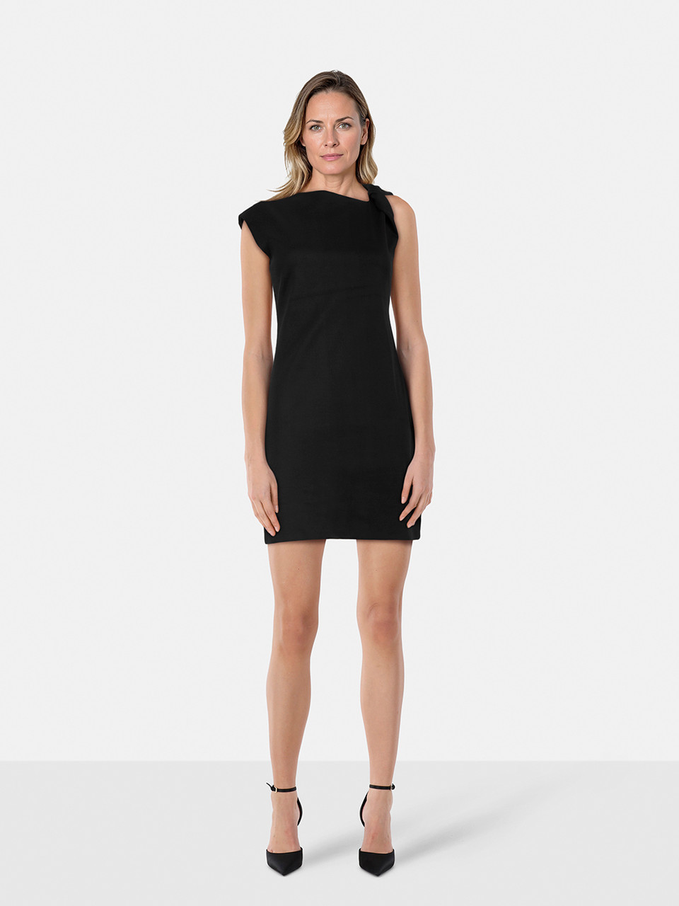 Helmut Lang Black Twist Detail Mini Dress