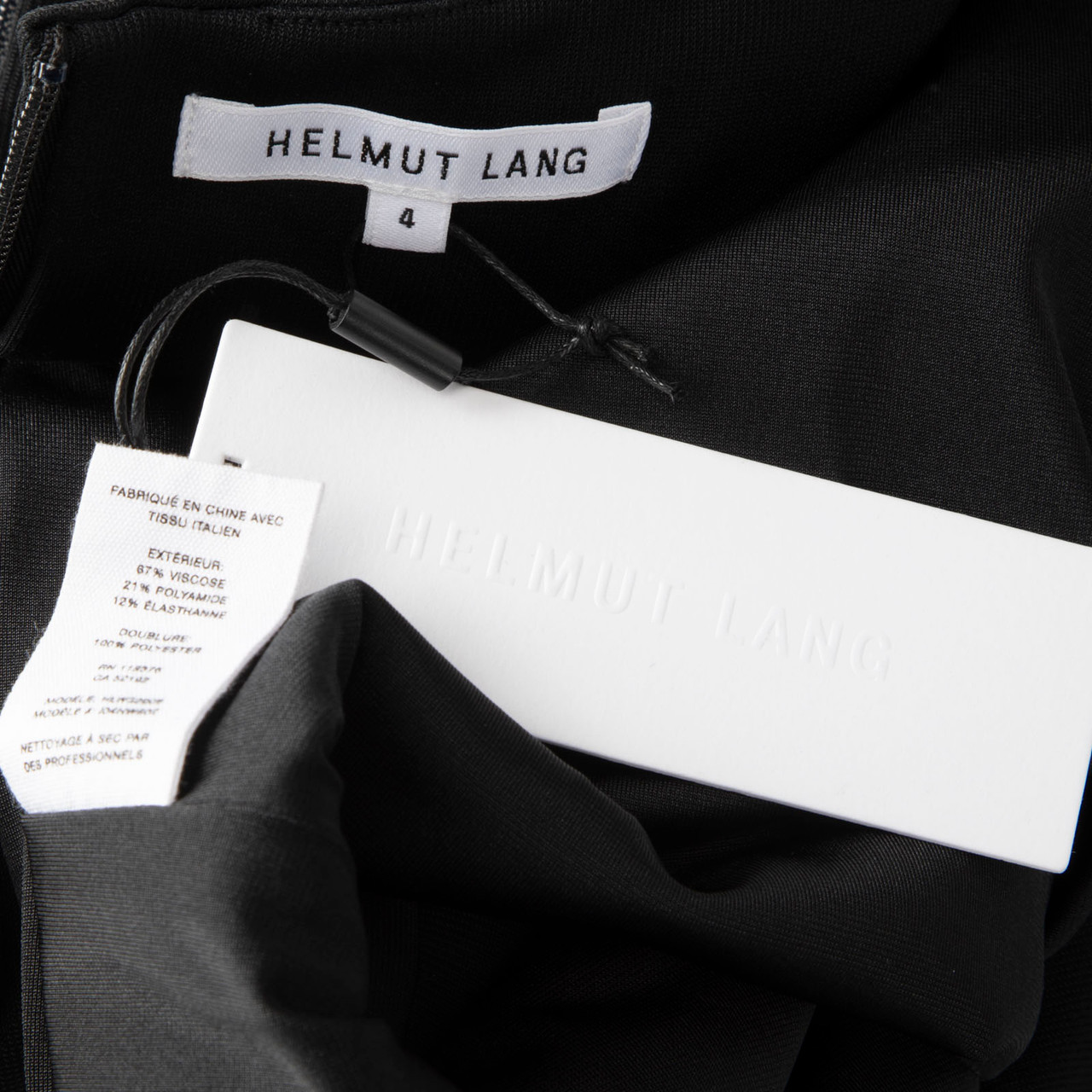 Helmut Lang Black Twist Detail Mini Dress