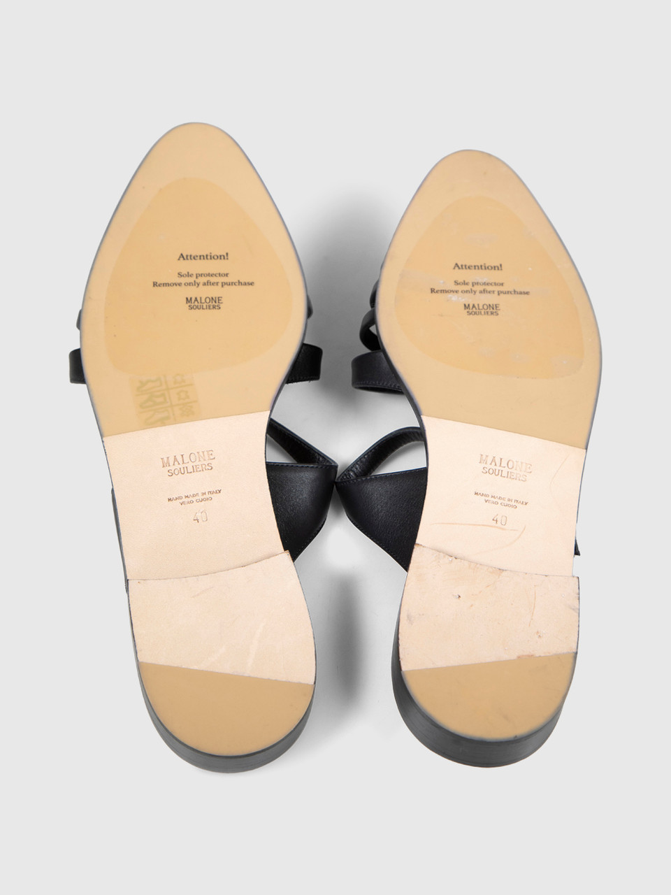 Malone Souliers Black Leather Cut Out Mules