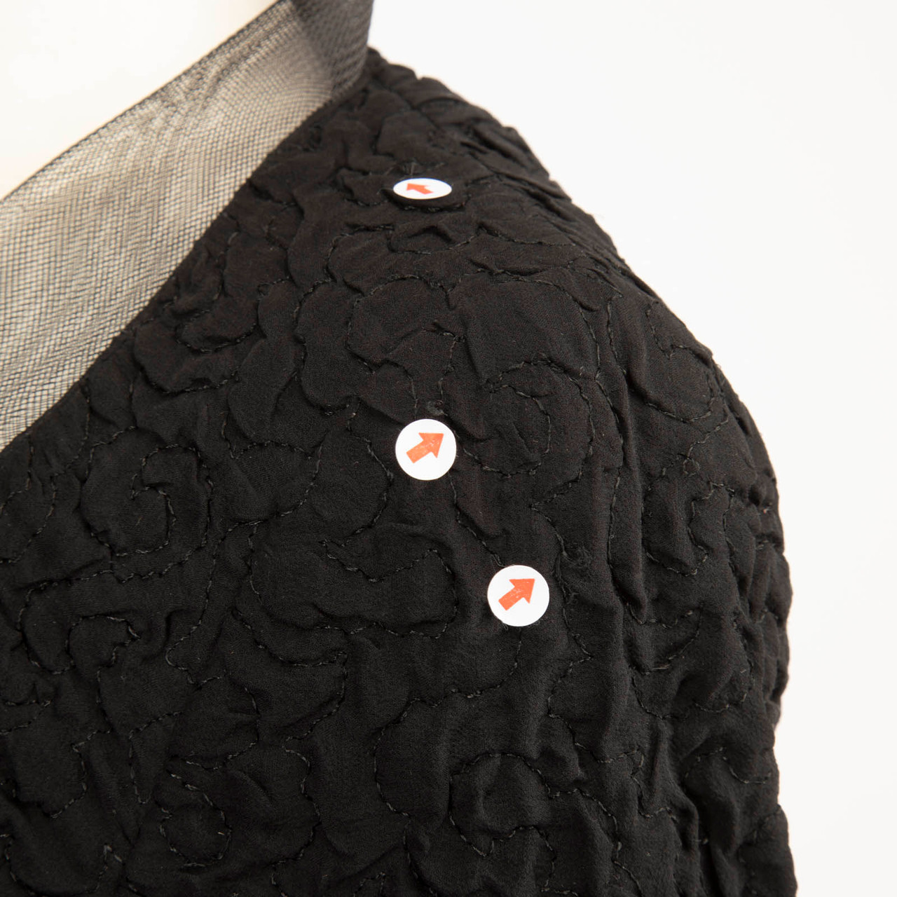 Akris Black Textured Silk Mesh Collar Jacket