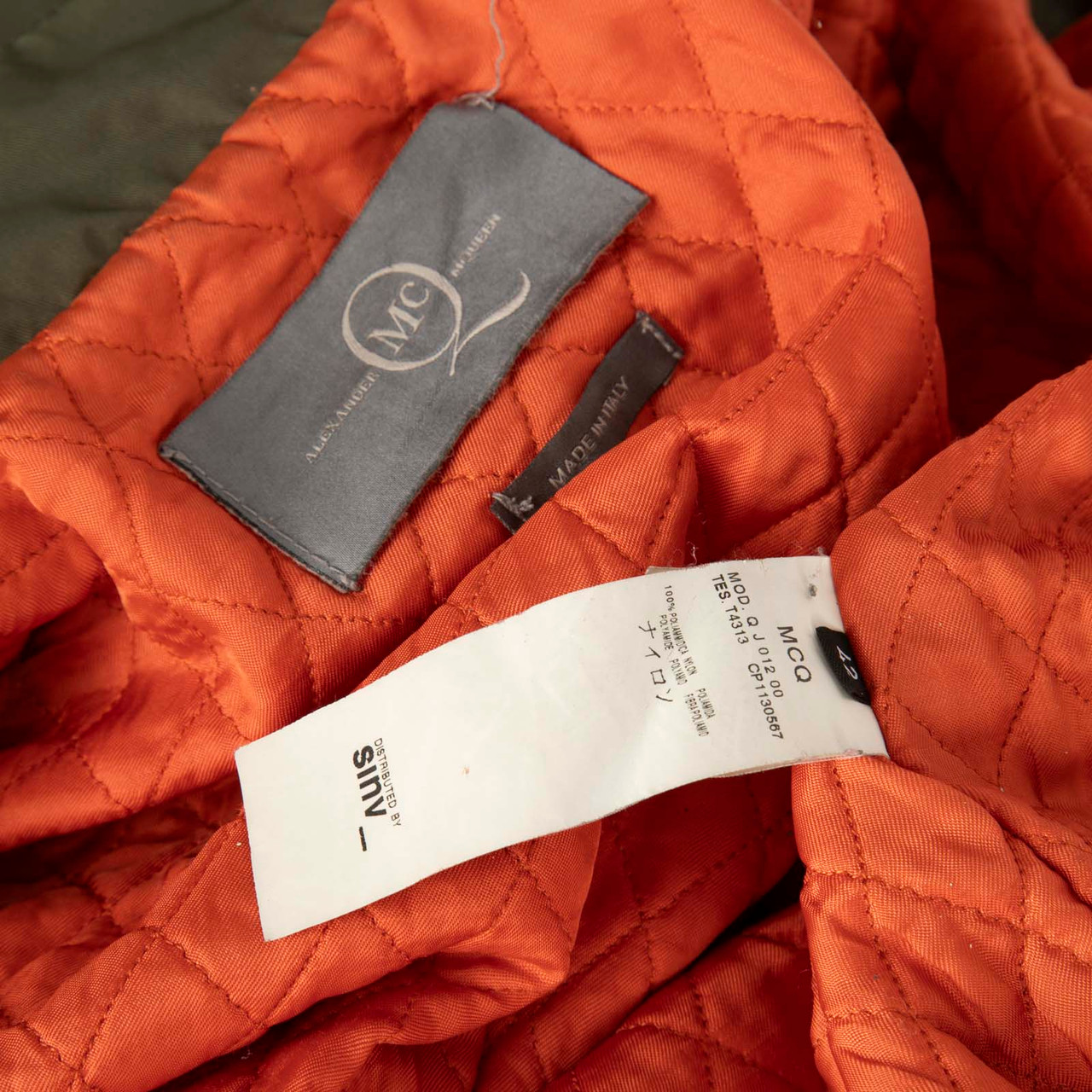 Alexander McQueen Khaki Puffer Mid Length Coat