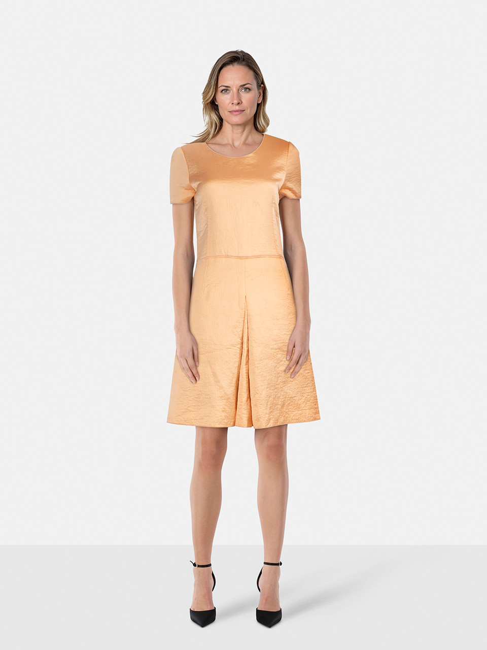 Jil Sander Jil Sander Navy Coral Wool Knee Length Dress