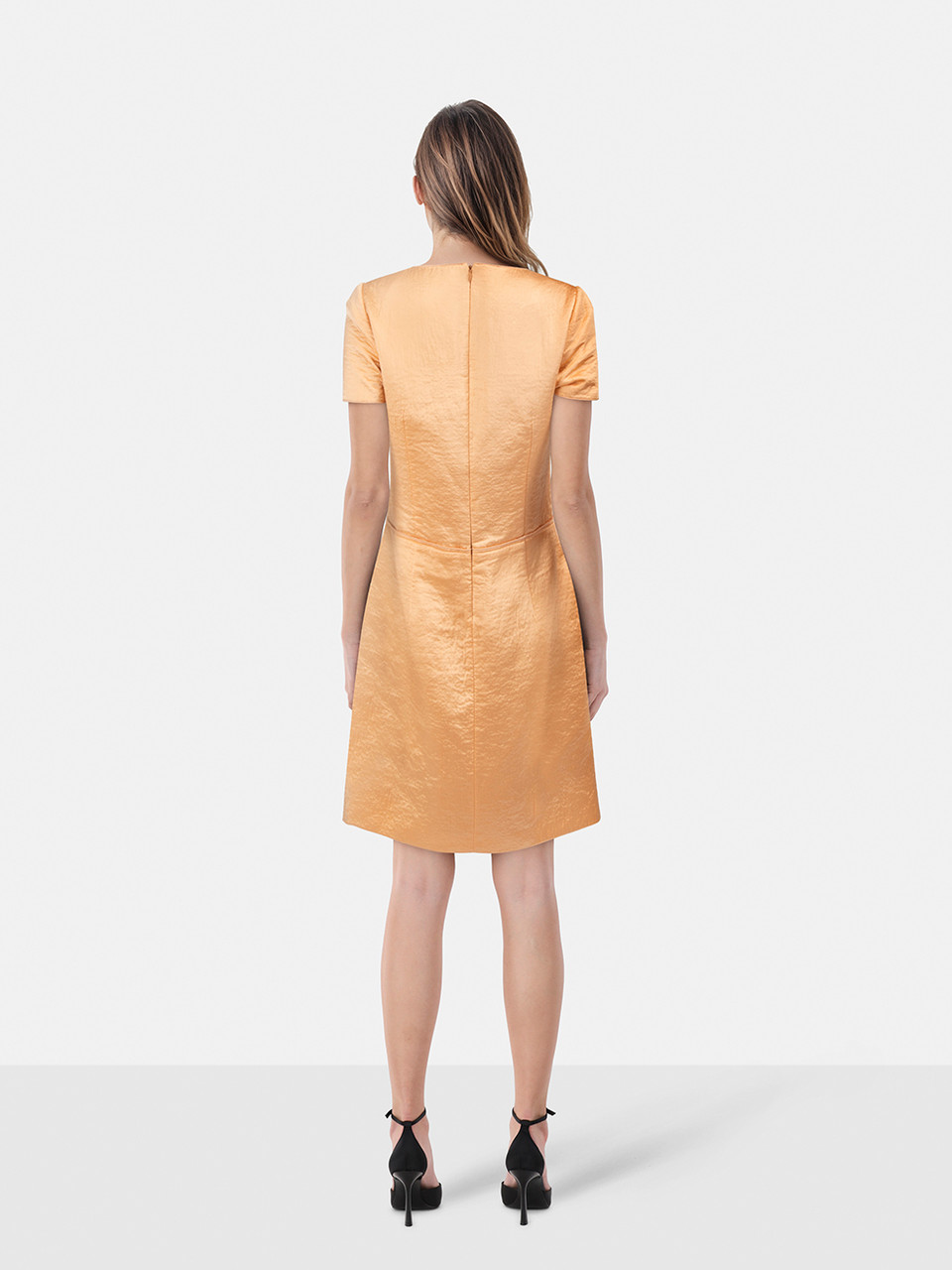 Jil Sander Jil Sander Navy Coral Wool Knee Length Dress