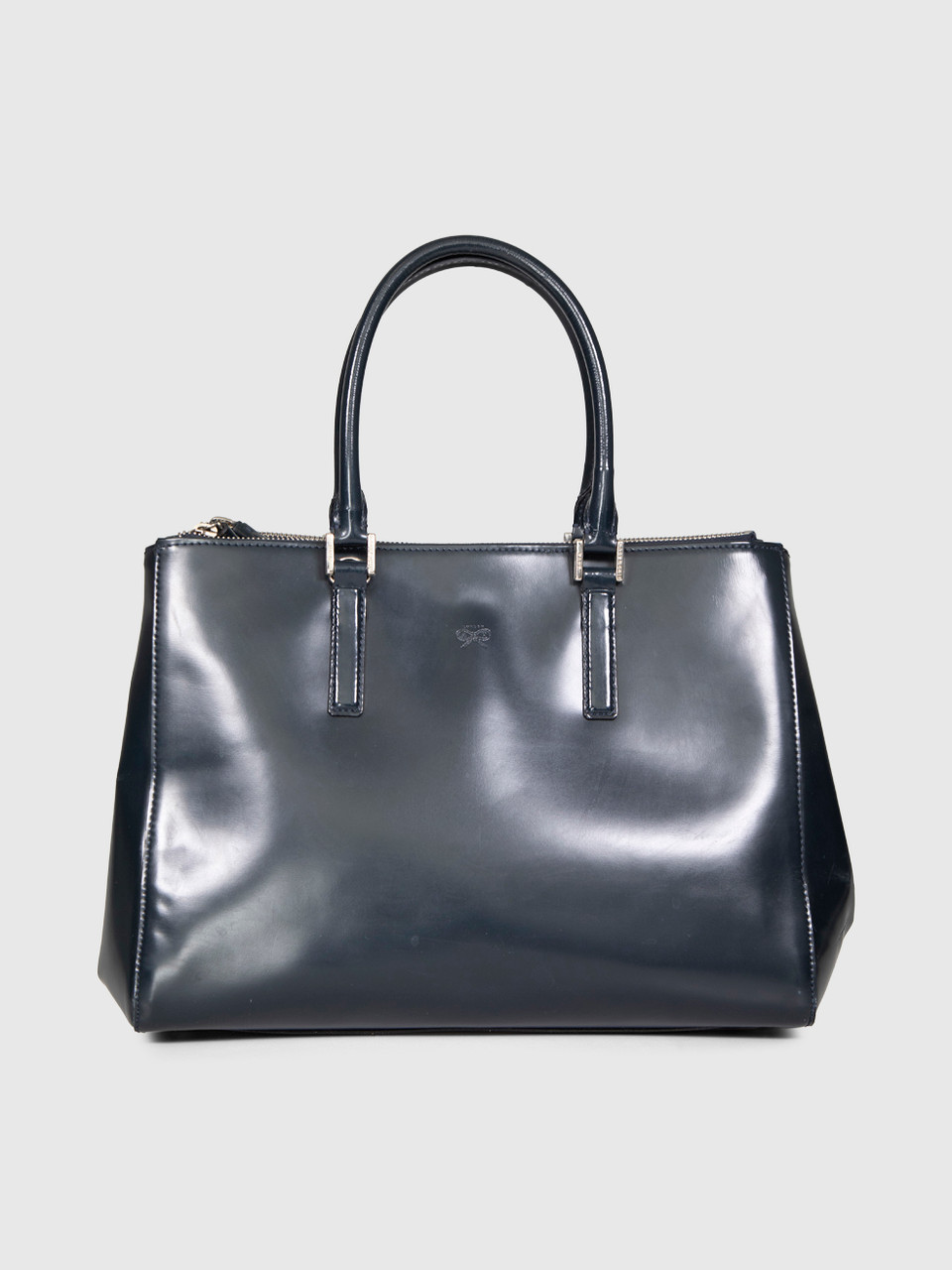 Anya Hindmarch Navy Leather Ebury Tote Bag