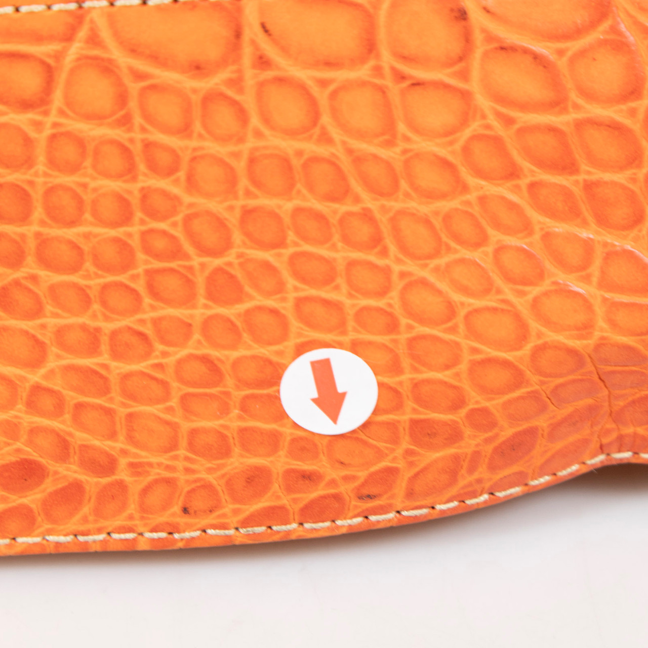 Etro Beige & Orange Croc Embossed Shoulder Bag