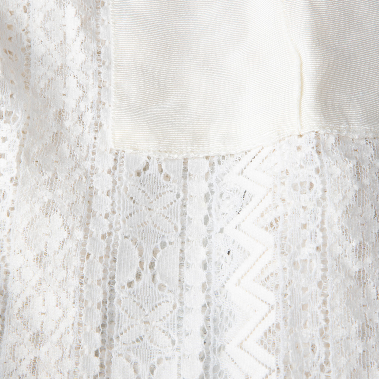 Lanvin White Lace Long Sleeve Blouse