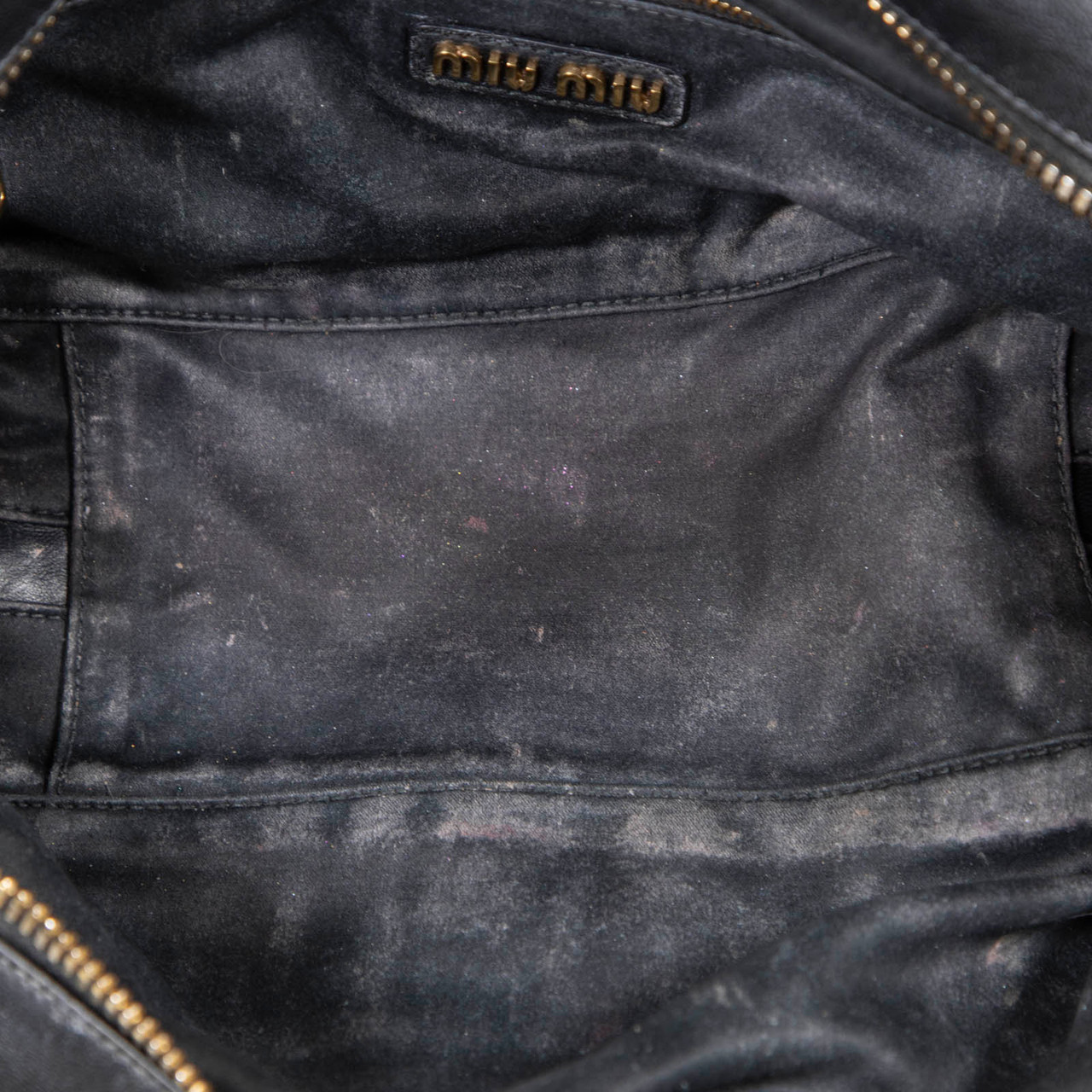 Miu Miu Black Nappa Leather Arcadie Matelassé Bag