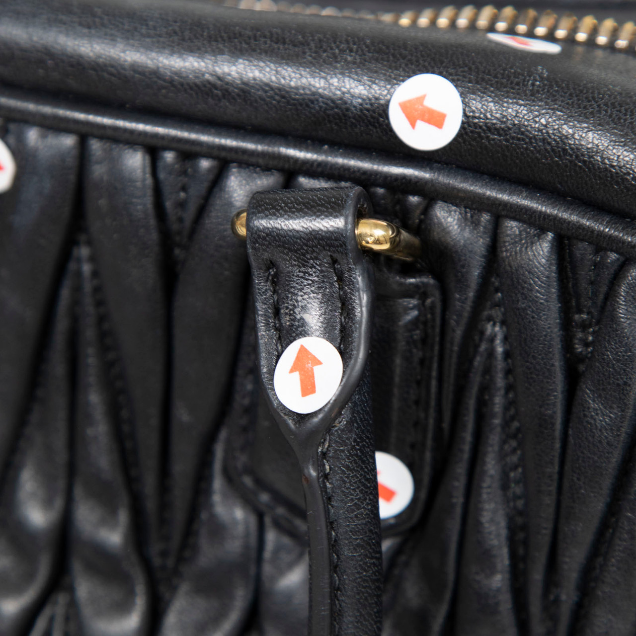 Miu Miu Black Nappa Leather Arcadie Matelassé Bag