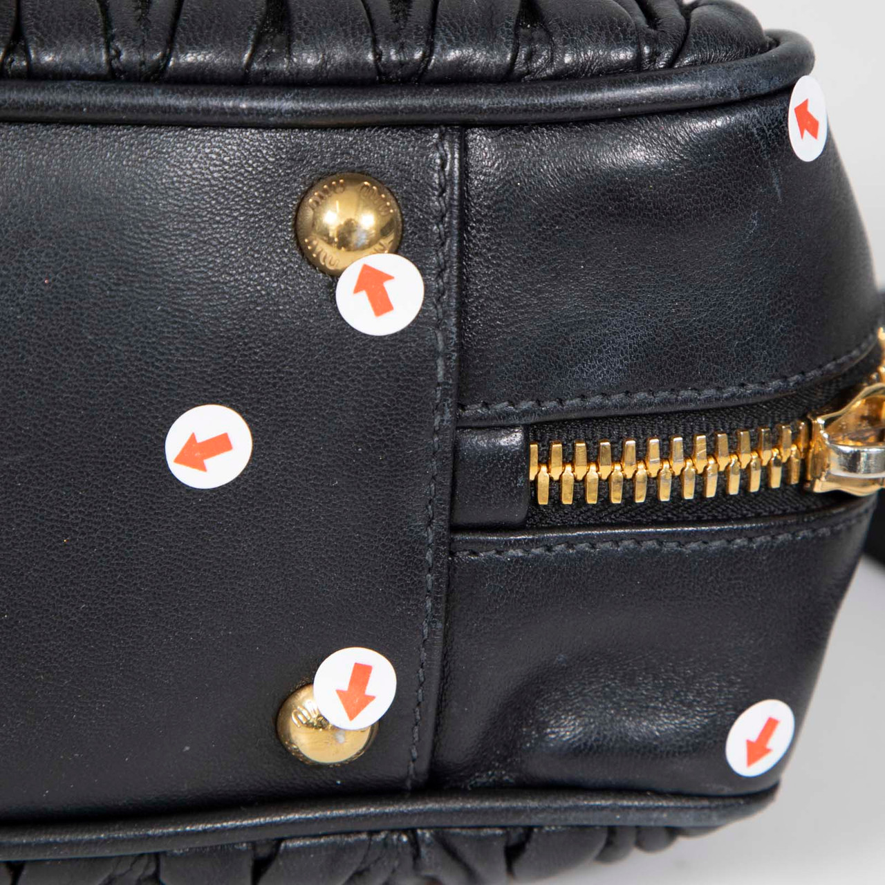 Miu Miu Black Nappa Leather Arcadie Matelassé Bag