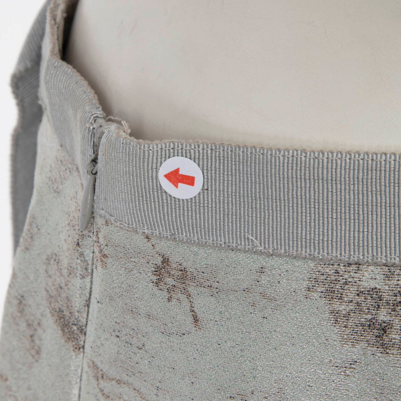 Giorgio Armani Grey Silk Abstract Knee Length Skirt