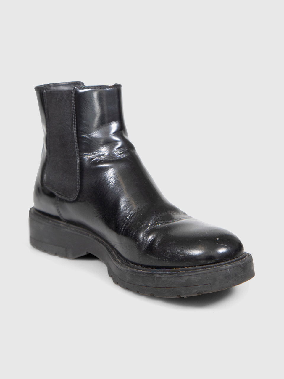 Prada Black Leather Slip On Chelsea Ankle Boots