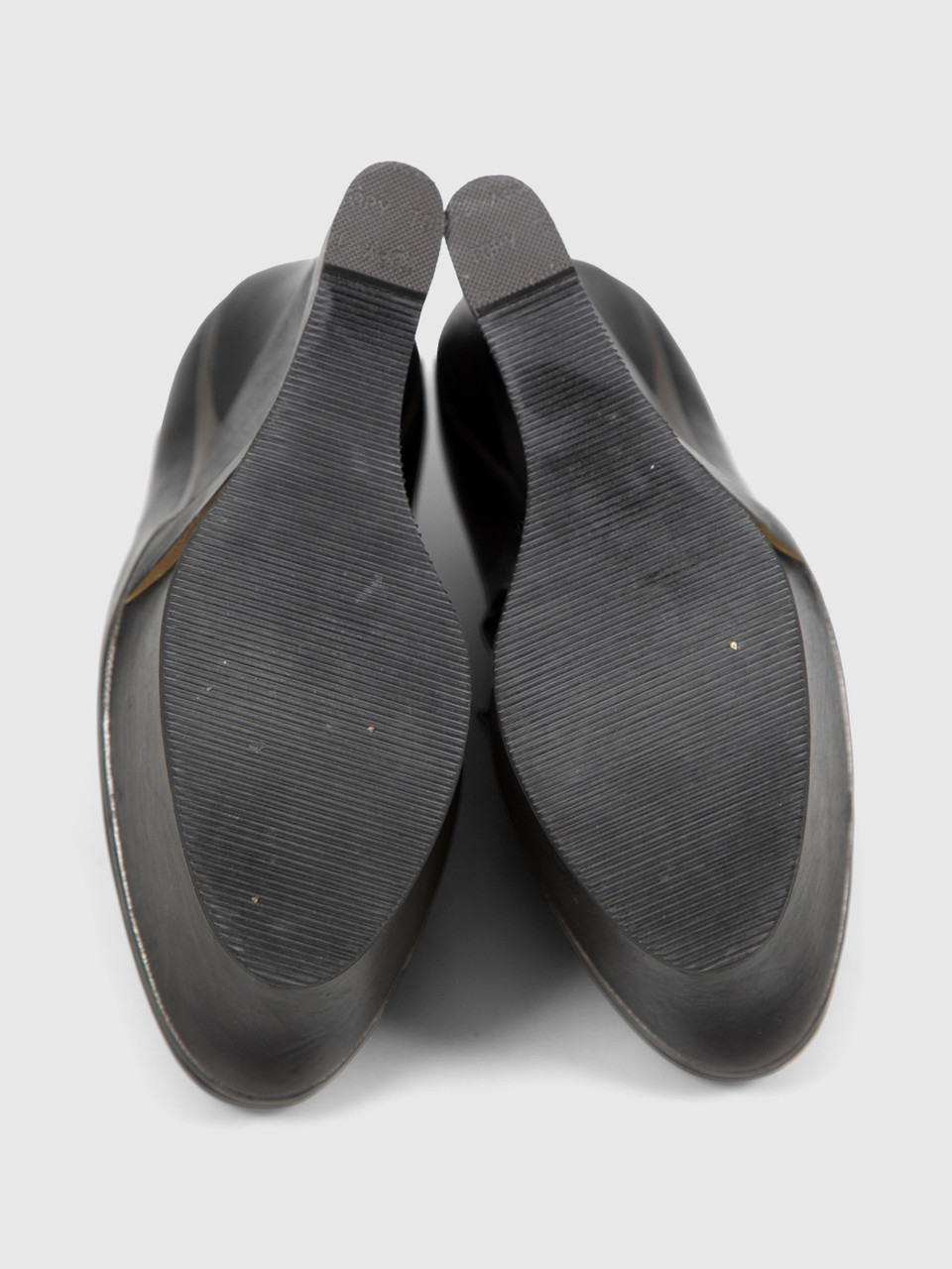 Lanvin 2010 Hiven Black Leather Wedge Ankle Boots