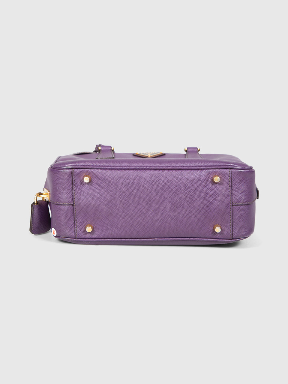 Prada Purple Saffiano Leather Lux Bauletto Bag