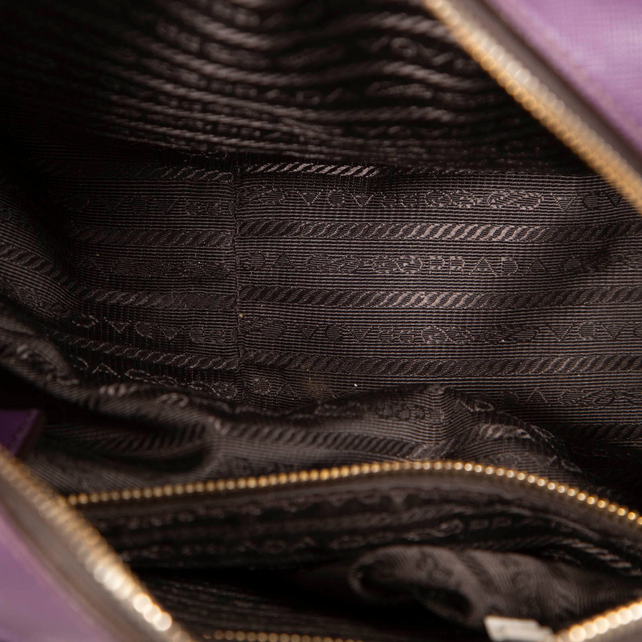 Prada Purple Saffiano Leather Lux Bauletto Bag