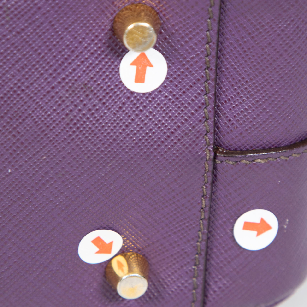 Prada Purple Saffiano Leather Lux Bauletto Bag