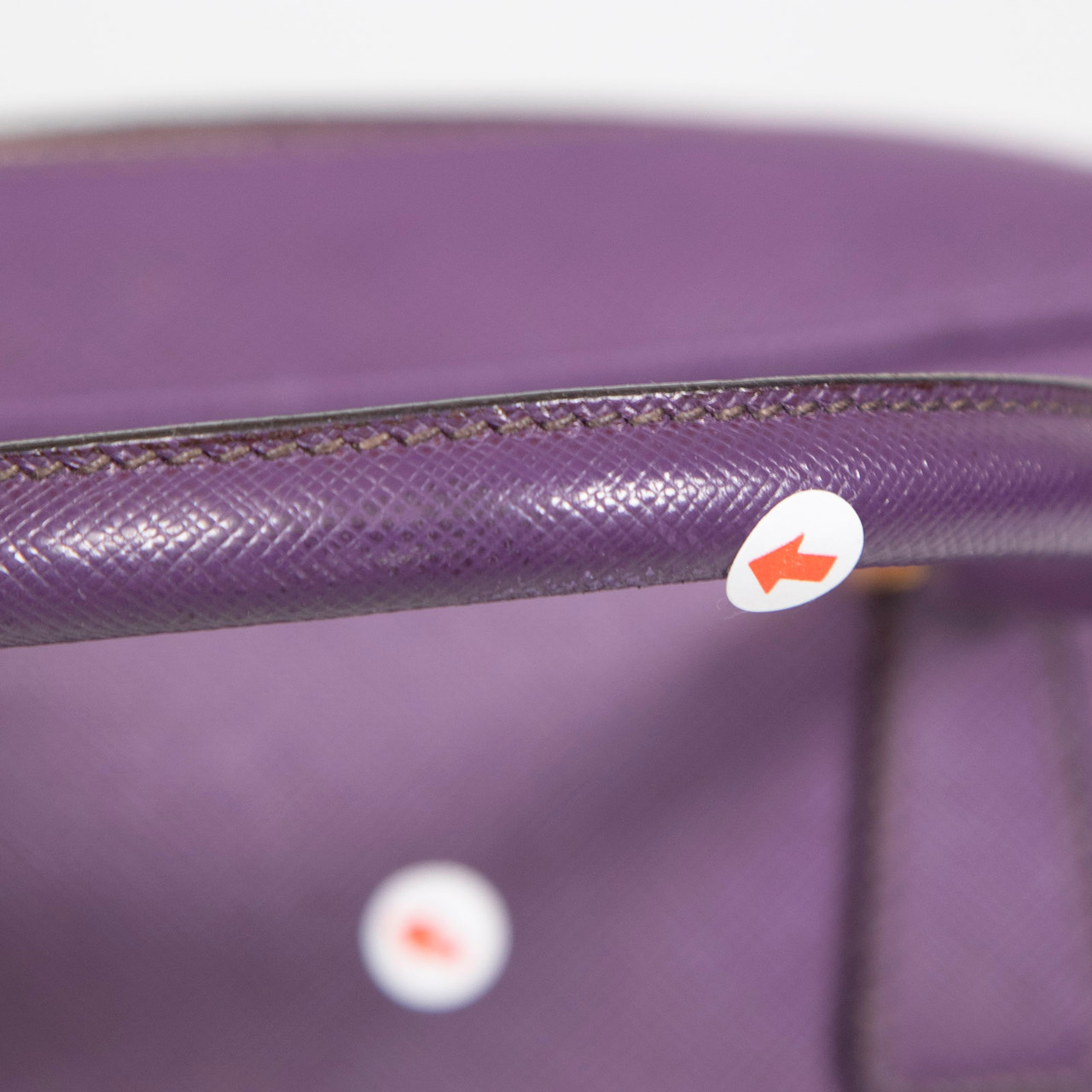 Prada Purple Saffiano Leather Lux Bauletto Bag