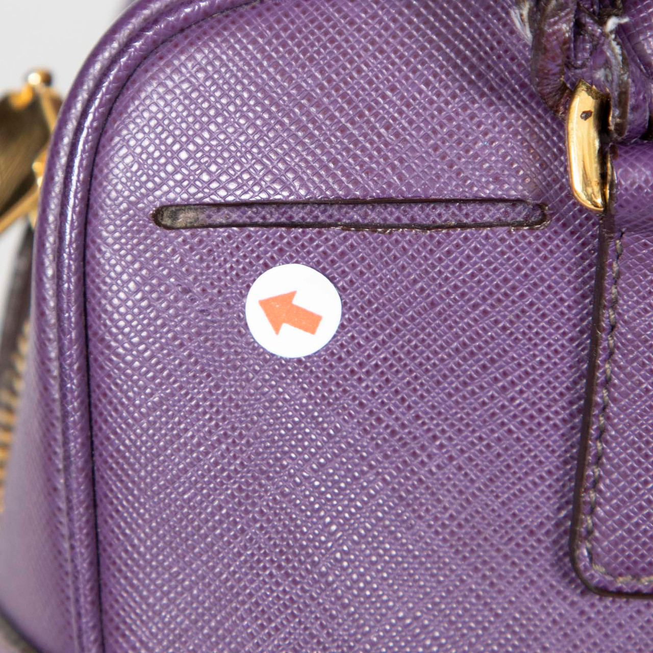 Prada Purple Saffiano Leather Lux Bauletto Bag