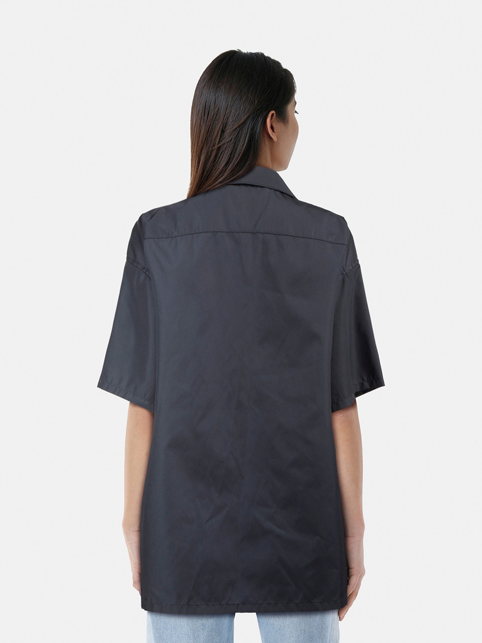 Prada Navy Boxy Fit Short Sleeve Shirt