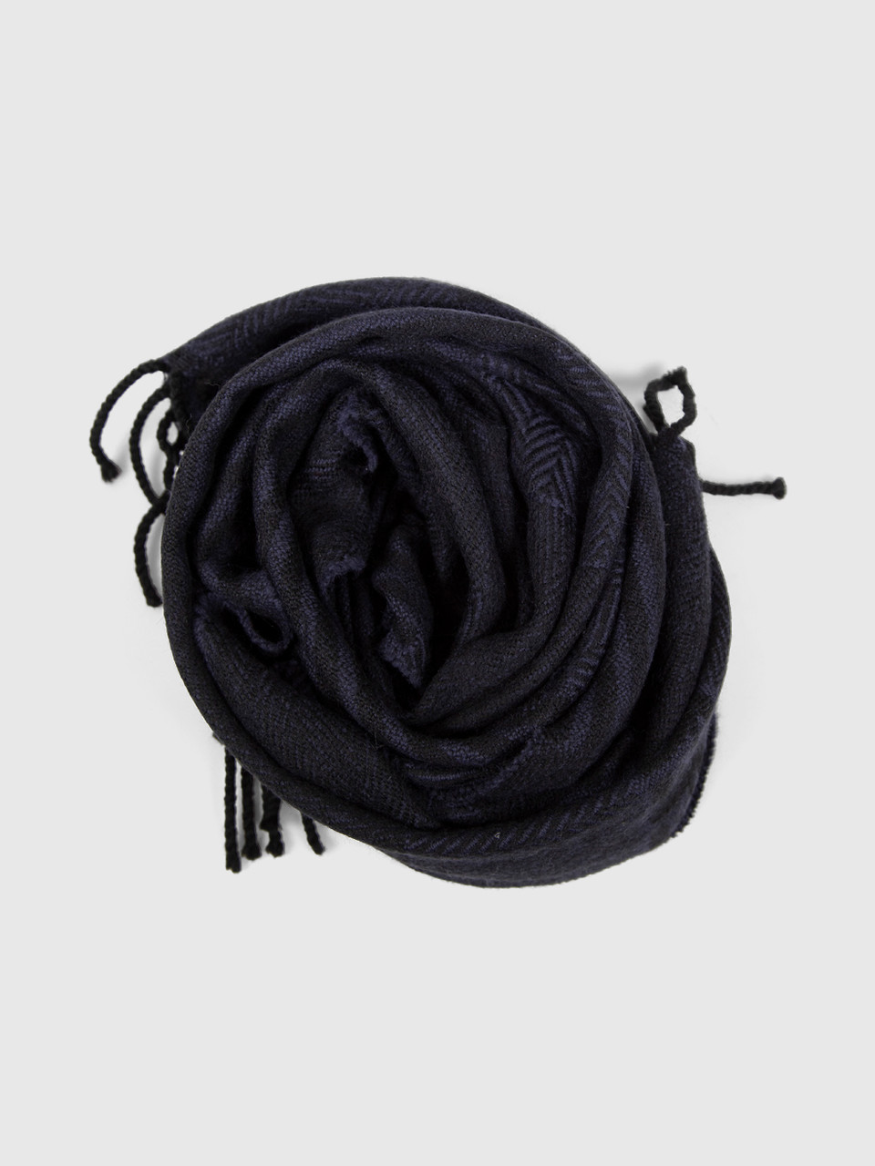 Fendi Black & Navy Wool Scarf