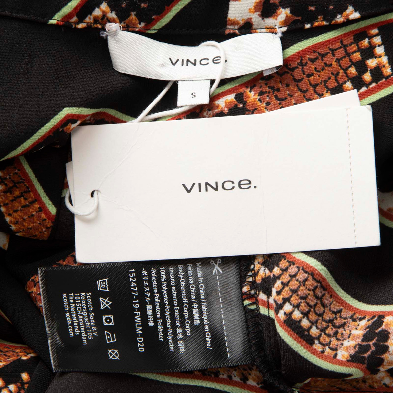 Vince Snakeskin & Houndstooth Print Blouse