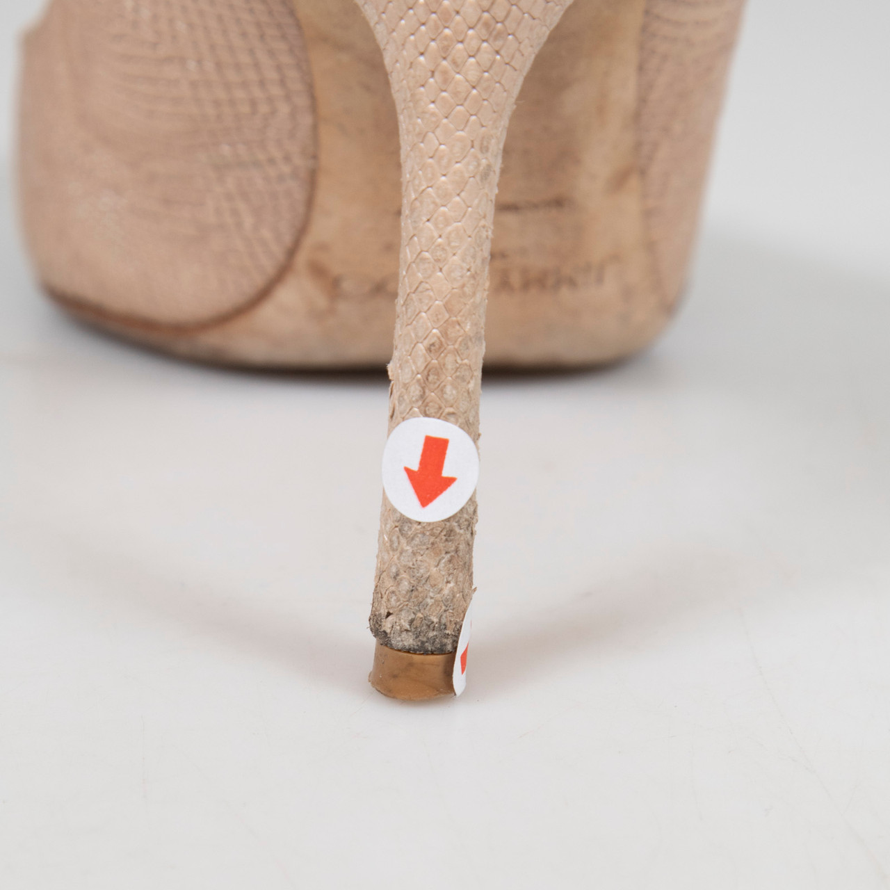 Jimmy Choo Beige Snake Embossed Pumps