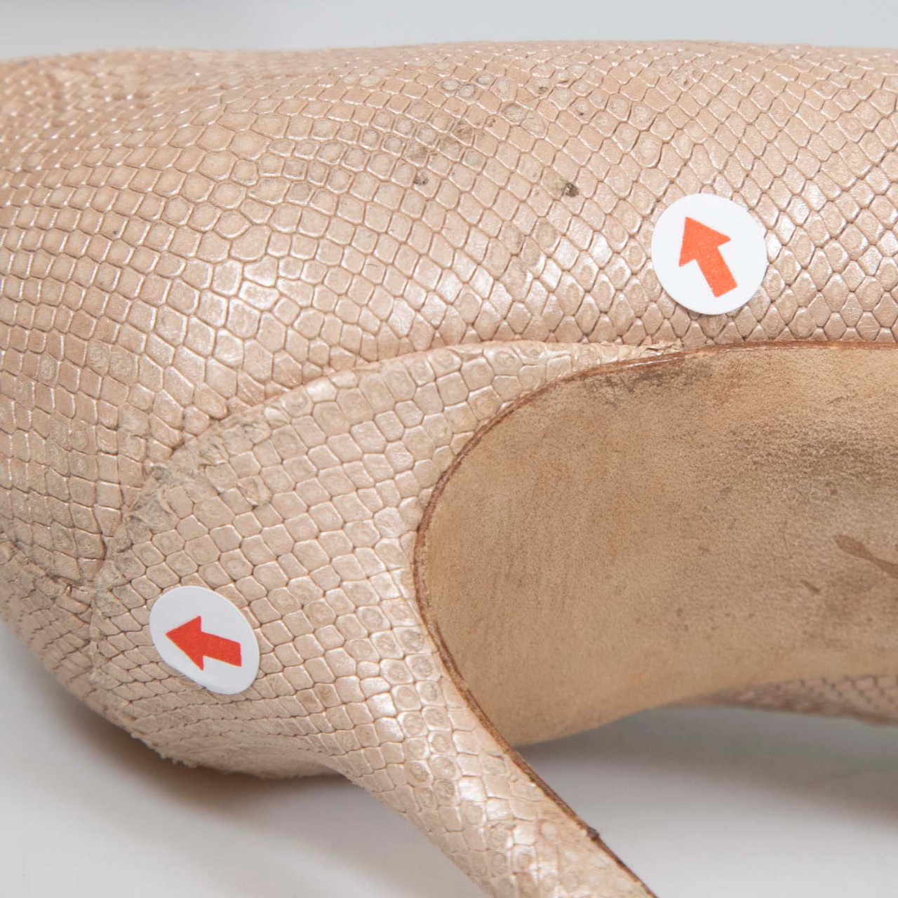 Jimmy Choo Beige Snake Embossed Pumps