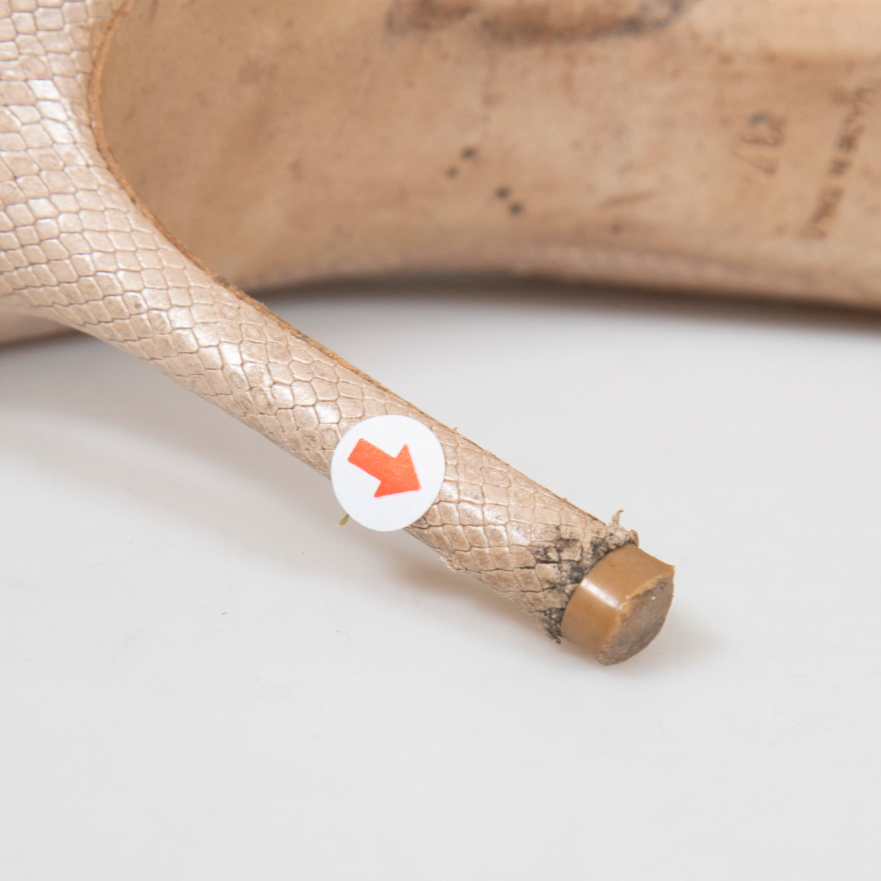 Jimmy Choo Beige Snake Embossed Pumps