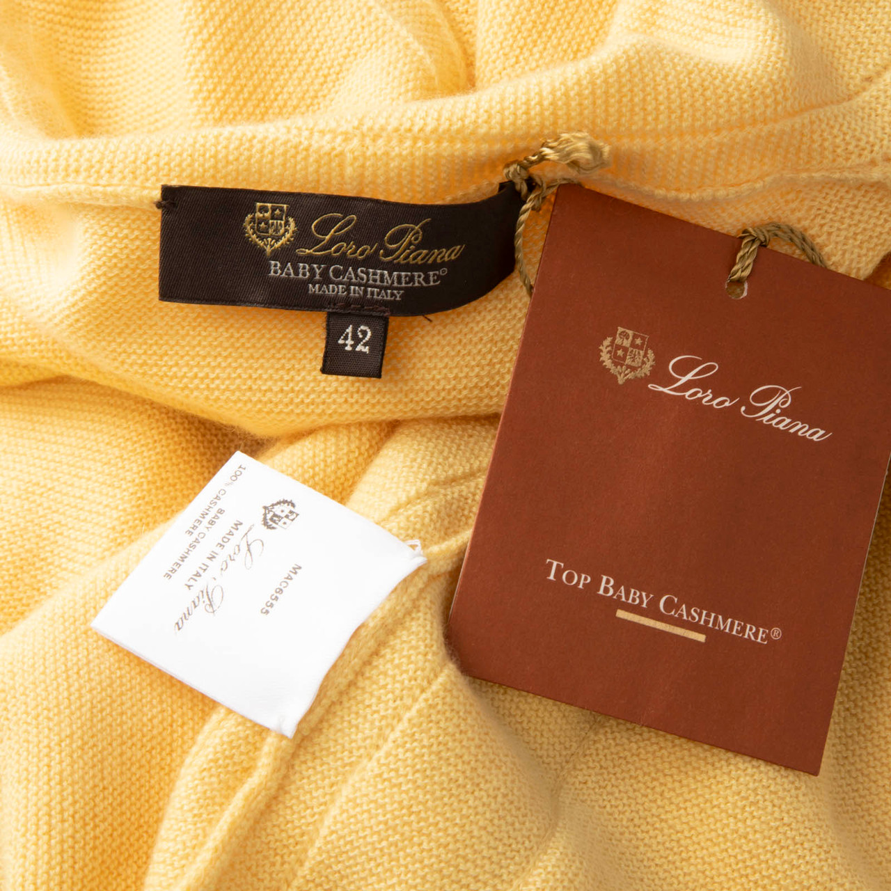 Loro Piana Yellow Cashmere Belted Cardigan