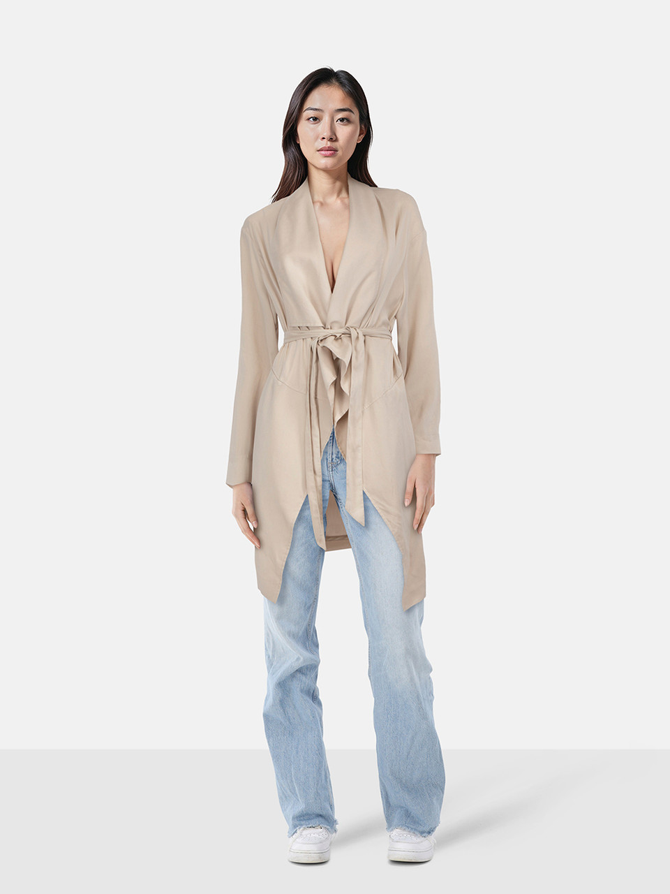 All Saints Beige Belted Elsa Coat