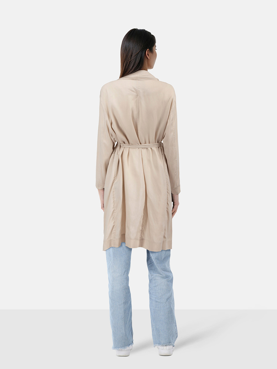 All Saints Beige Belted Elsa Coat