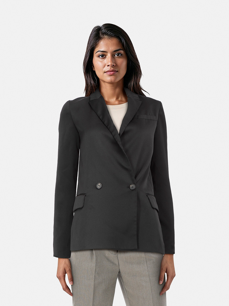 All Saints Black Double Breasted Jelsa Blazer