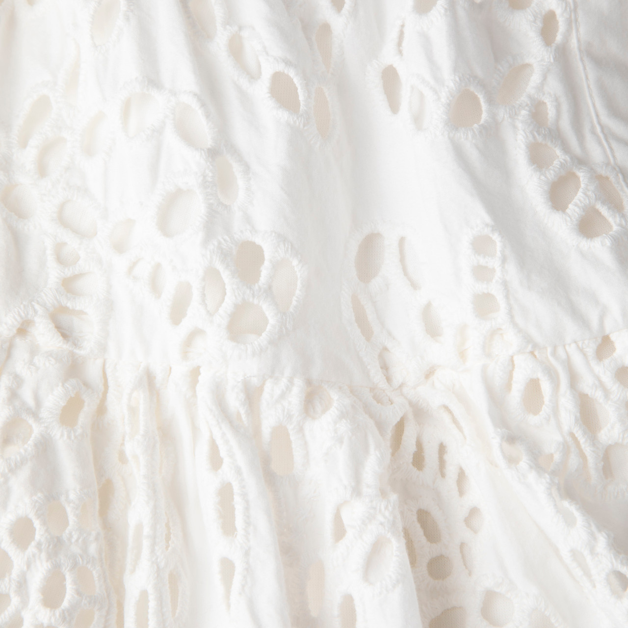 Self-Portrait White Broderie Button Front Mini Dress