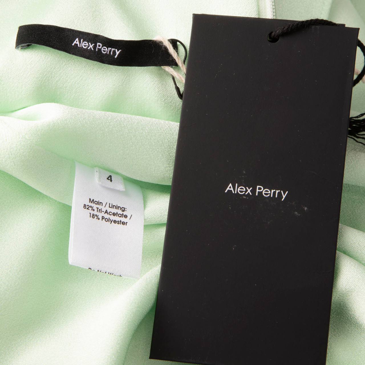 Alex Perry Mint Satin Crepe Crew Cape Dress