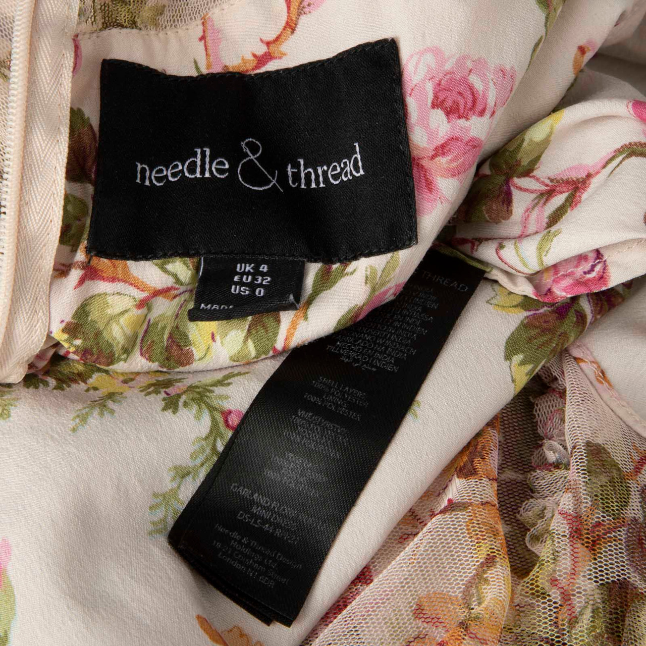 Needle & Thread Pink Garland Floral Ruffle Dress