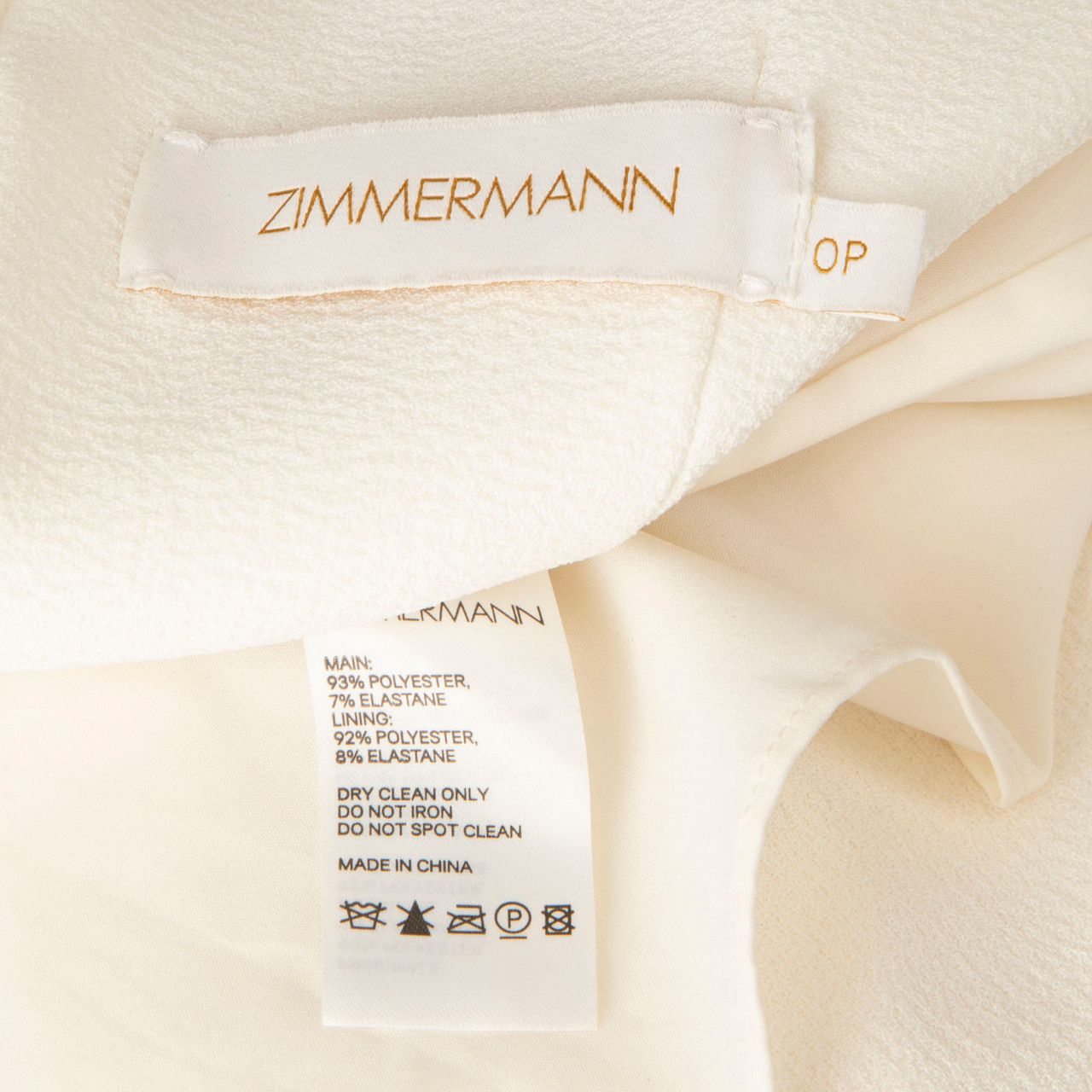 Zimmermann Ecru Bow Strap Mini Dress