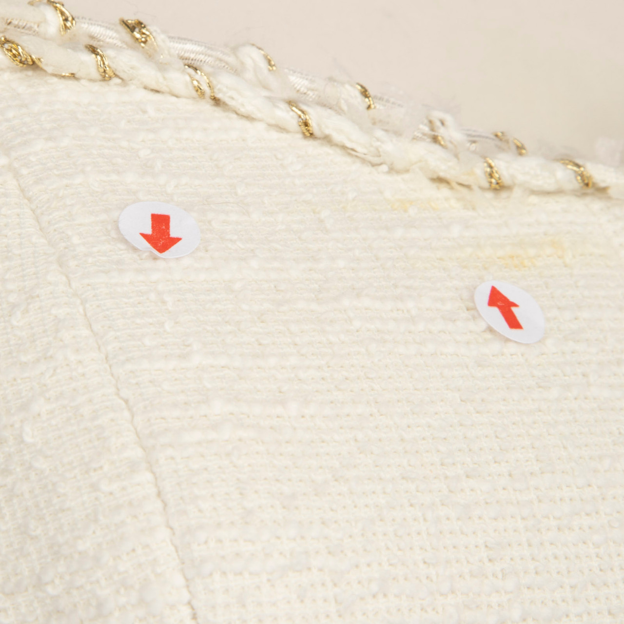 Rebecca Vallance White Tweed Gold Buttons Dress