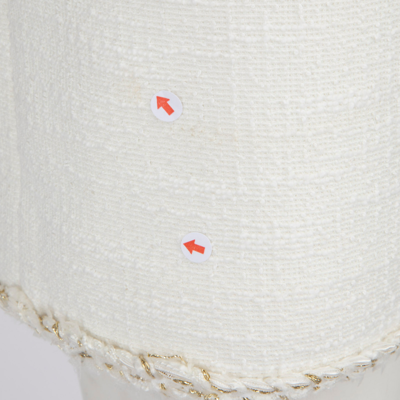 Rebecca Vallance White Tweed Gold Buttons Dress