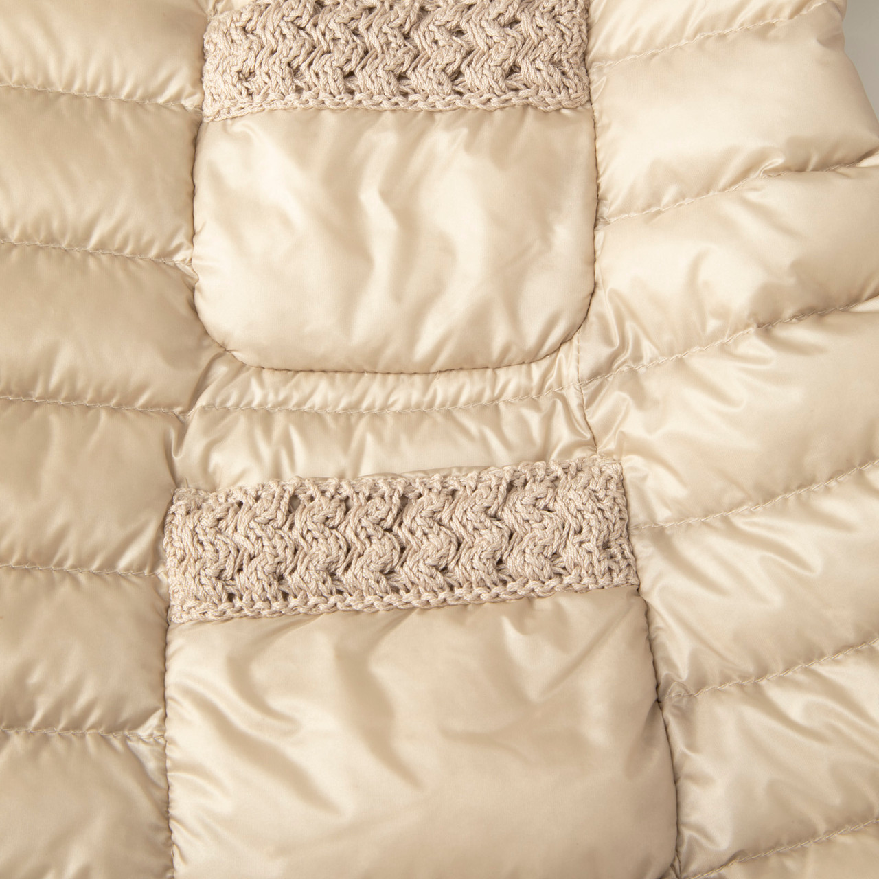 Moncler Beige Quilted Goose Down Jacket